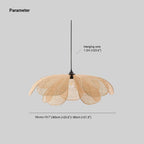 Pendant Light | Petal Rattan Shade & Metal Frame | Bulb Included