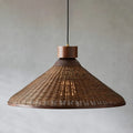 Pendant Light | Rattan Cone Shade & Warm LED