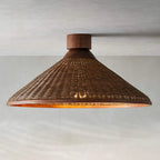 Pendant Light | Rattan Cone Shade & Warm LED