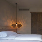 Pendant Light | Rattan Petal Shade & Adjustable Cord | Warm White LED Included
