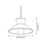 Pendant Light | Scalloped Ceramic Shade & Metal Fixture | Adjustable Cord