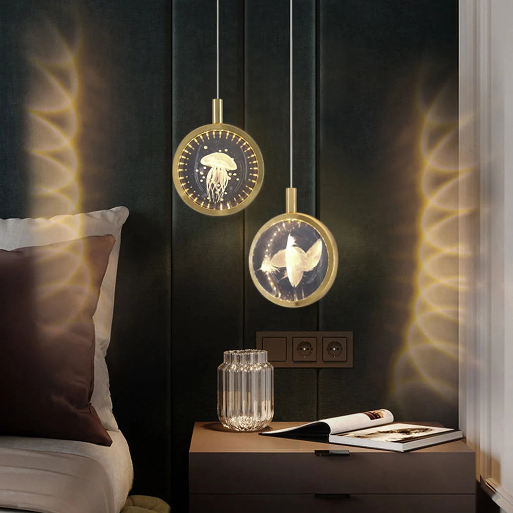 Pendant Light | Spherical Crystal Globe & Gold Finish