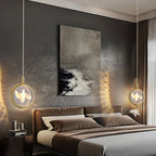 Pendant Light | Spherical Crystal Globe & Gold Finish