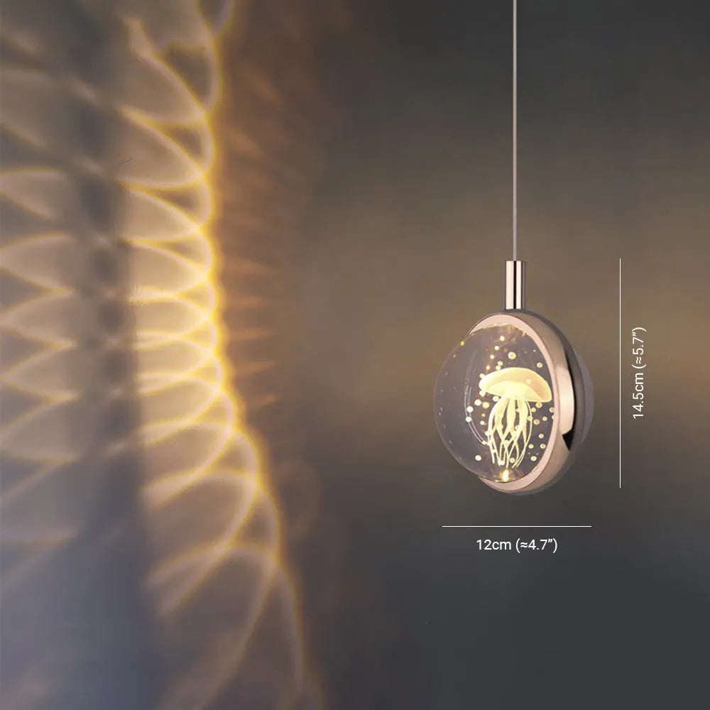 Pendant Light | Spherical Crystal Globe & Gold Finish