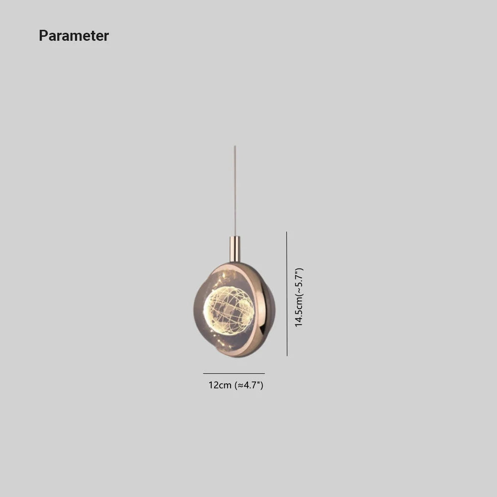 Pendant Light | Spherical Crystal Globe & Gold Finish