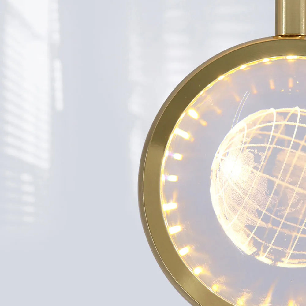 Pendant Light | Spherical Crystal Globe & Gold Finish