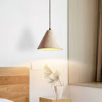 Pendant Light | Tapered Yellow Travertine Shade & Adjustable Height