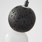 Pendant Light | Travertine & Acrylic Double Globe | Warm LED