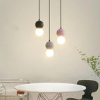 Pendant Light | Travertine & Acrylic Double Globe | Warm LED