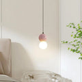 Pendant Light | Travertine & Acrylic Double Globe | Warm LED