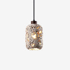 Pendant Light | Travertine Shade & Walnut Wood | Dimmer Compatible