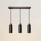 Pendant Light | Travertine Shade & Wood Accents | 59-Inch Adjustable Cord