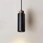 Pendant Light | Travertine Shade & Wood Accents | 59-Inch Adjustable Cord