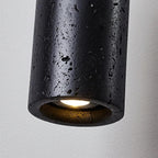 Pendant Light | Travertine & Wood Shade | 59 in Adjustable Cord