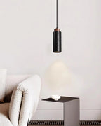 Pendant Light | Travertine & Wood Shade | 59 in Adjustable Cord