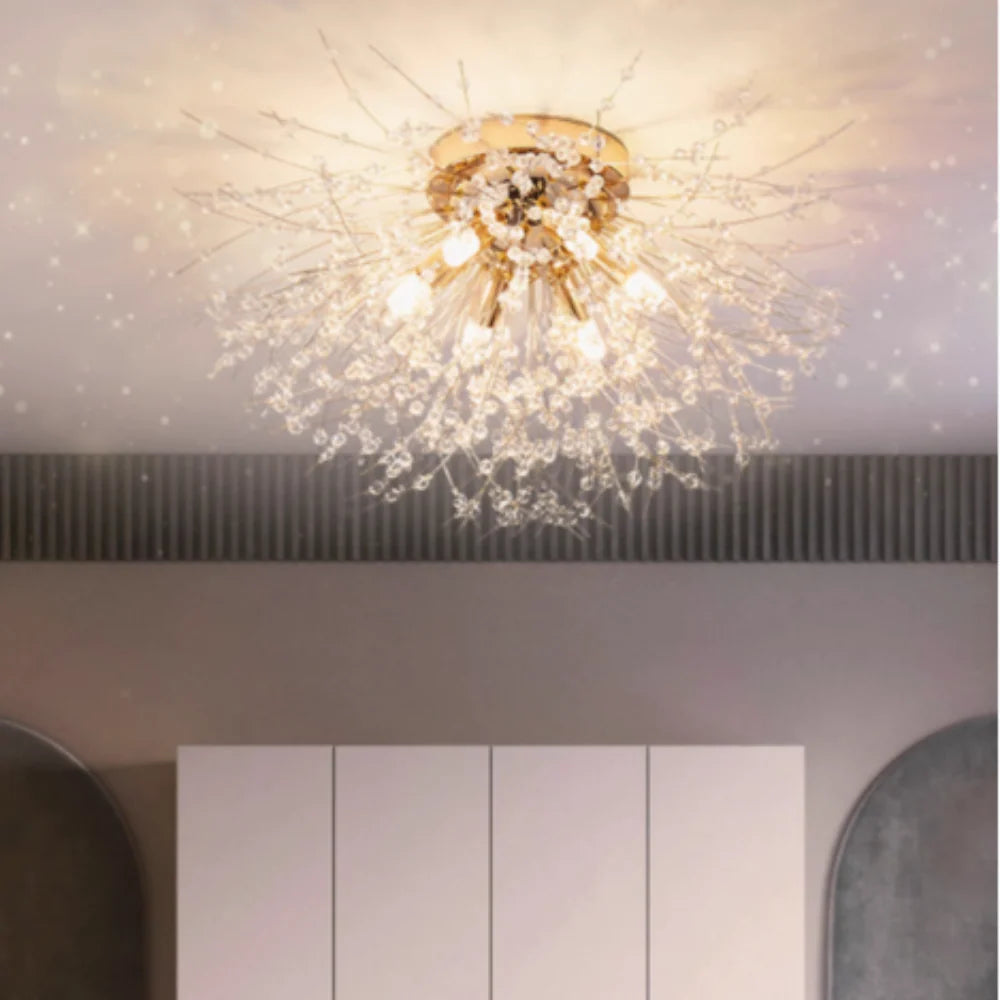 Pendant Light | Vintage Starburst Metal & Acrylic | 45 cm