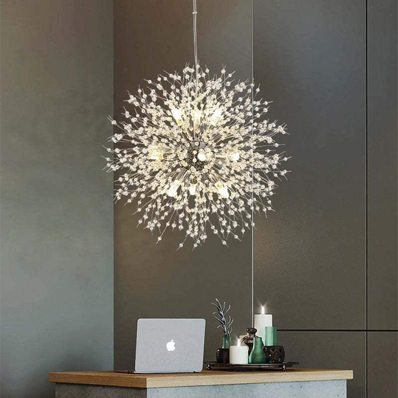 Pendant Light | Vintage Starburst Metal & Acrylic | 45 cm