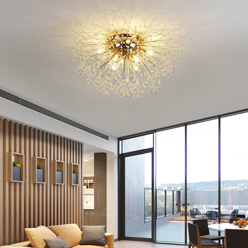 Pendant Light | Vintage Starburst Metal & Acrylic | 45 cm