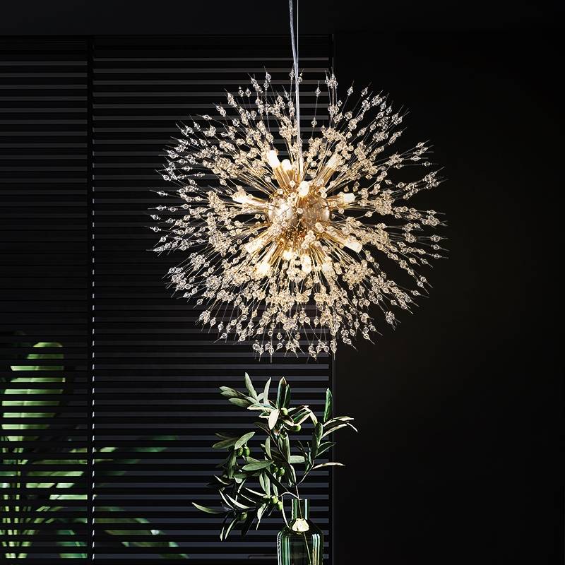 Pendant Light | Vintage Starburst Metal & Acrylic | 45 cm
