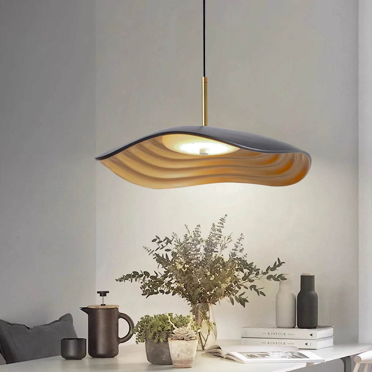 Pendant Light | Wave Resin Shade & Integrated LED | Dia 24/40/60 cm