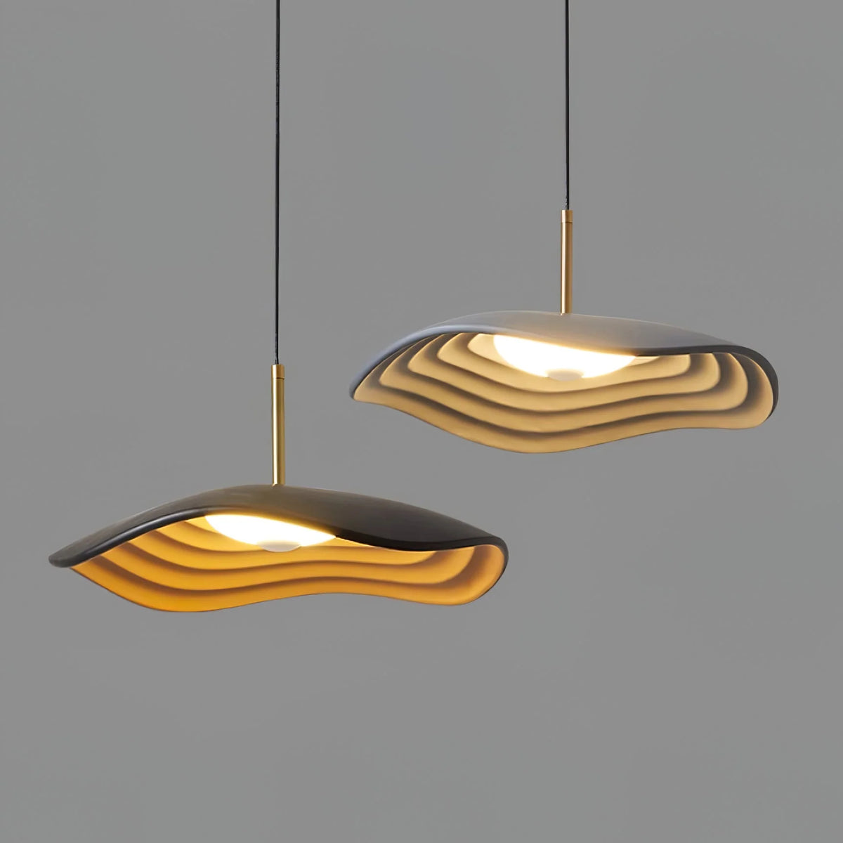 Pendant Light | Wave Resin Shade & Integrated LED | Dia 24/40/60 cm