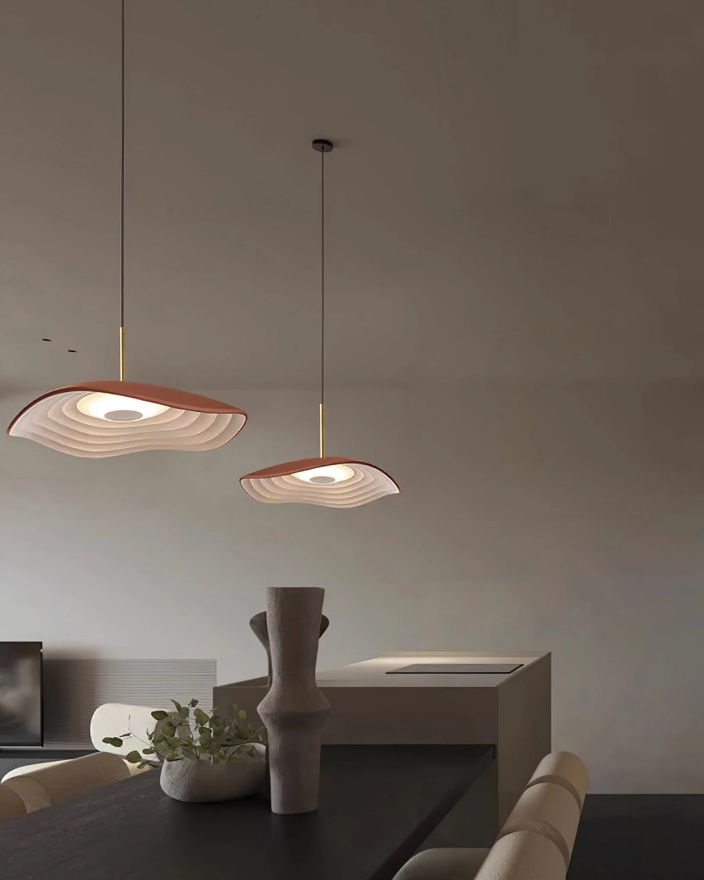 Pendant Light | Wave Resin Shade & Integrated LED | Dia 24/40/60 cm