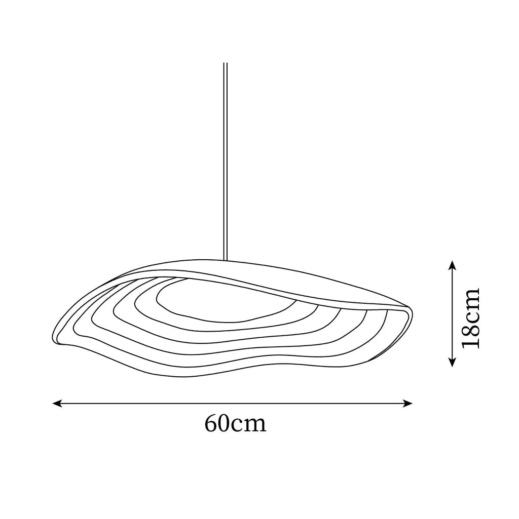 Pendant Light | Wave Resin Shade & Integrated LED | Dia 24/40/60 cm