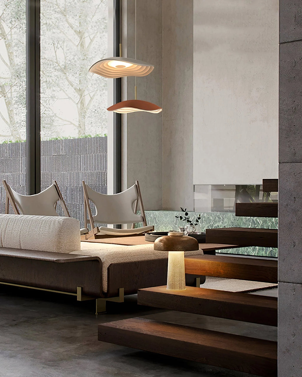 Pendant Light | Wave Resin Shade & Integrated LED | Dia 24/40/60 cm