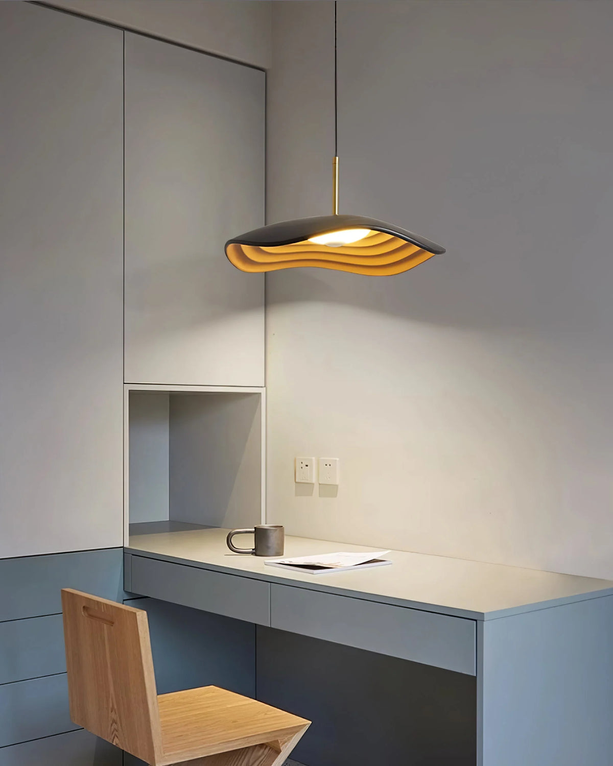 Pendant Light | Wave Resin Shade & Integrated LED | Dia 24/40/60 cm