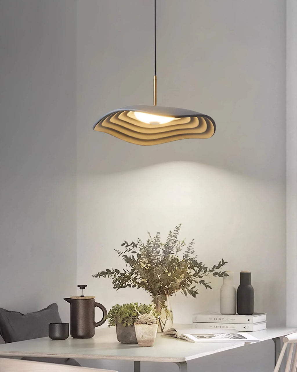 Pendant Light | Wave Resin Shade & Integrated LED | Dia 24/40/60 cm