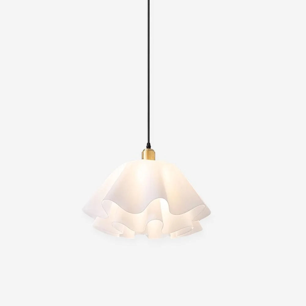 Pendant Light | White Plastic Shade & Brass Finish | Dia 30 & 40 cm