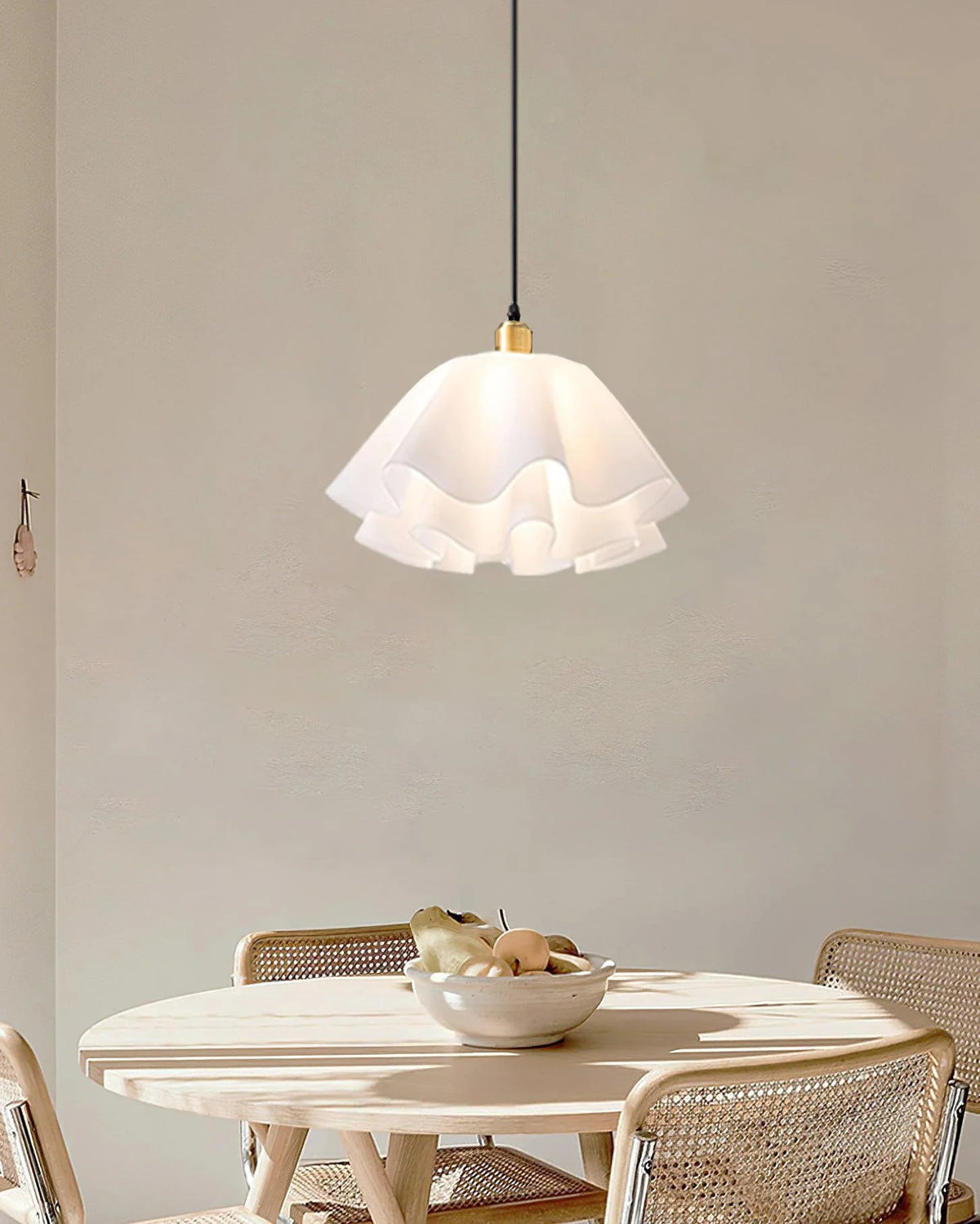 Pendant Light | White Plastic Shade & Brass Finish | Dia 30 & 40 cm
