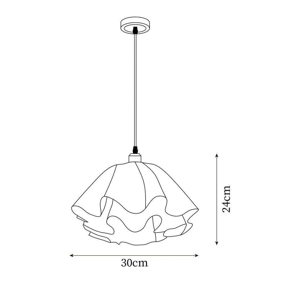 Pendant Light | White Plastic Shade & Brass Finish | Dia 30 & 40 cm