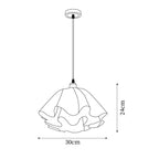 Pendant Light | White Plastic Shade & Brass Finish | Dia 30 & 40 cm