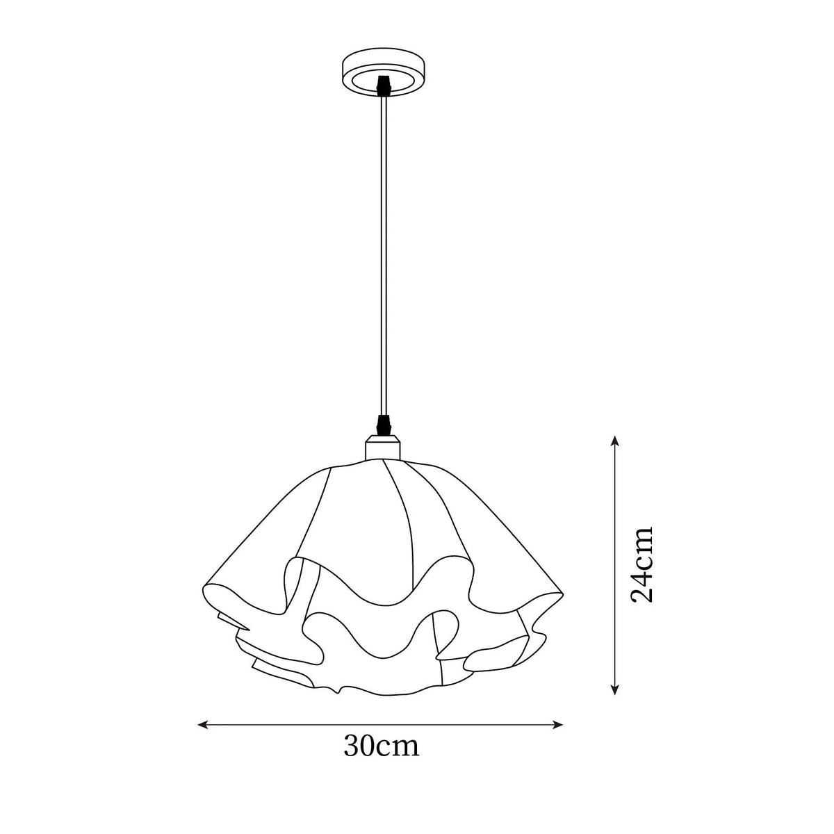 Pendant Light | White Plastic Shade & Brass Finish | Dia 30 & 40 cm