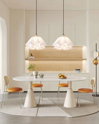 Pendant Light | White Plastic Shade & Brass Finish | Dia 30 & 40 cm