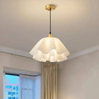 Pendant Light | White Plastic Shade & Brass Finish | Dia 30 & 40 cm