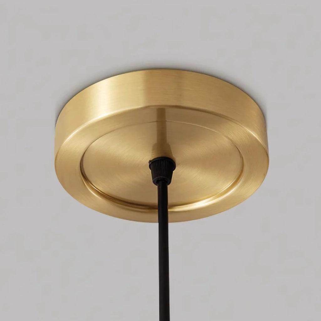 Pendant Light | White Plastic Shade & Brass Finish | Dia 30 & 40 cm
