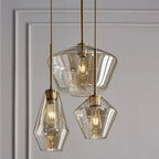 Pendant Light with Diamond-Shaped Glass Shade