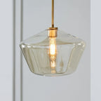 Pendant Light with Diamond-Shaped Glass Shade