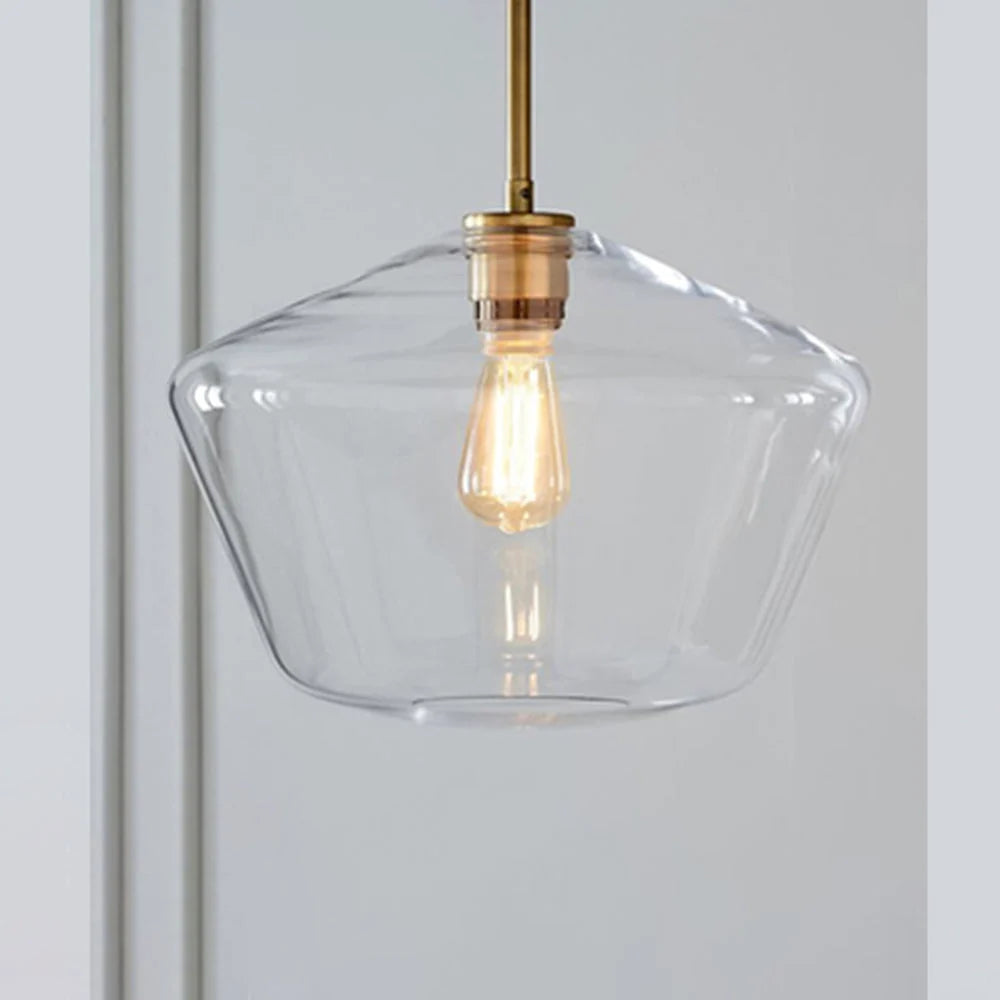 Pendant Light with Diamond-Shaped Glass Shade