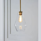 Pendant Light with Diamond-Shaped Glass Shade