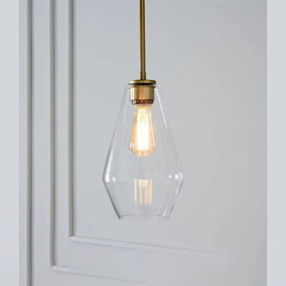 Pendant Light with Diamond-Shaped Glass Shade