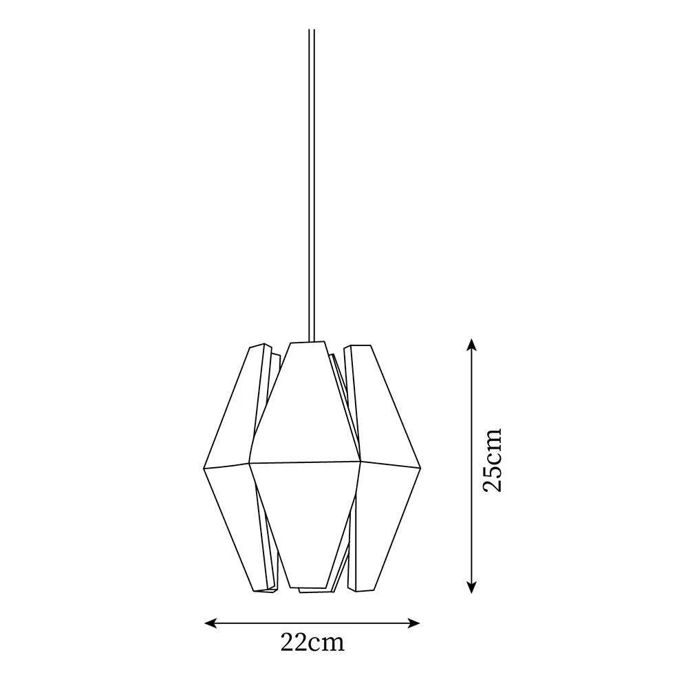 Pendant Light | Wood Geometric Shade & Adjustable Cord | Two Sizes