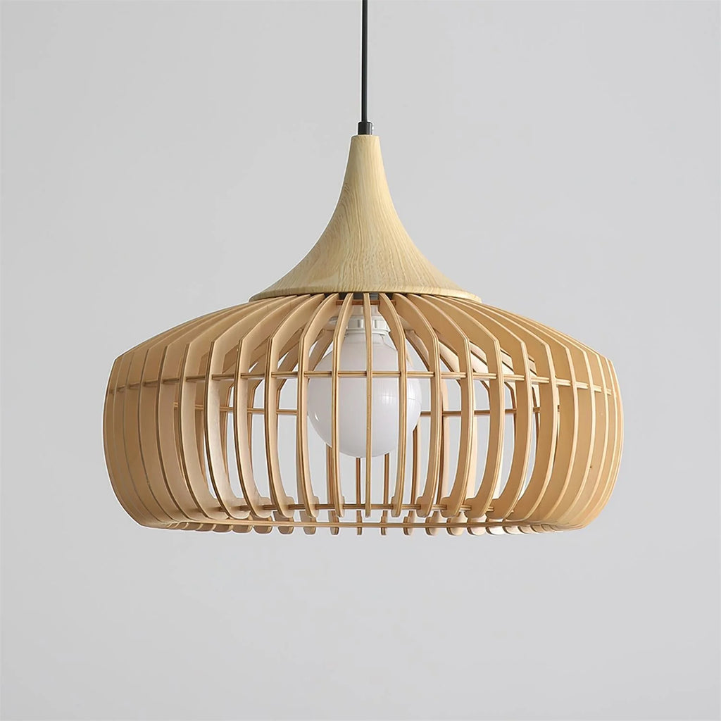 Pendant Light | Wood & Metal Damp-Rated & Dimmer Compatible