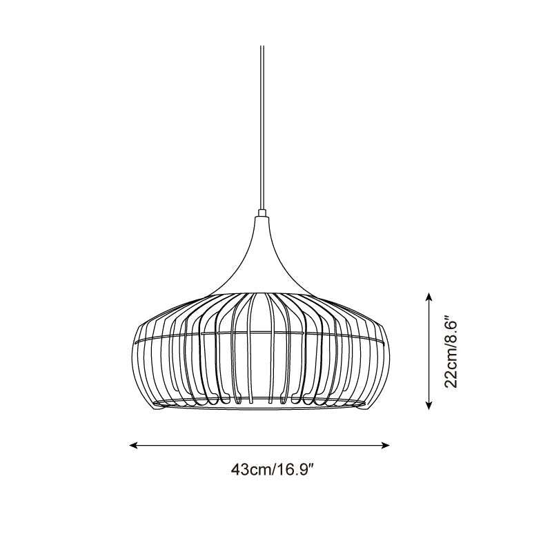 Pendant Light | Wood & Metal Damp-Rated & Dimmer Compatible
