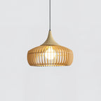 Pendant Light | Wood & Metal Dimmable & Damp-Rated | Hardwired