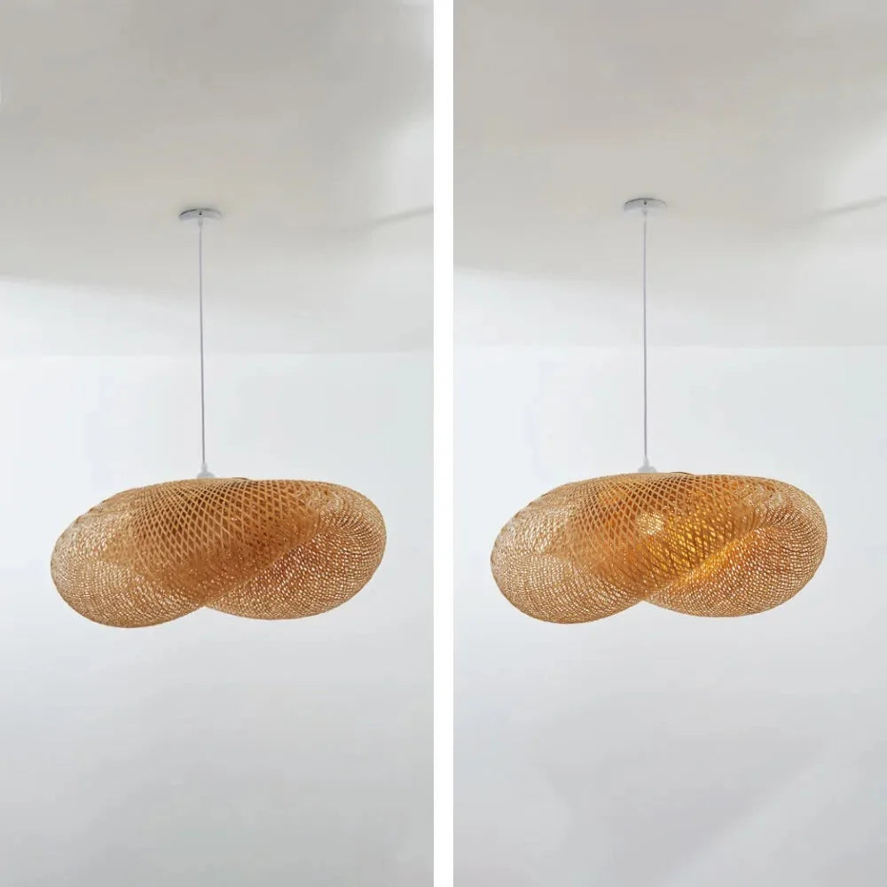 Pendant Light | Woven Bamboo Shade & LED Bulb Included