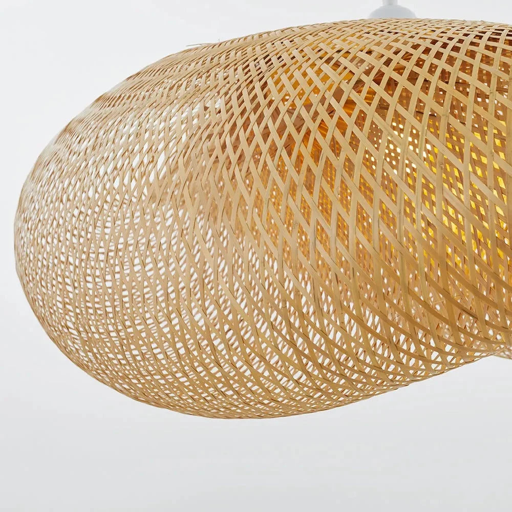 Pendant Light | Woven Bamboo Shade & LED Bulb Included