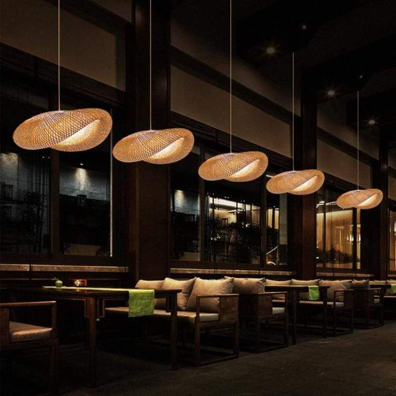 Pendant Light | Woven Bamboo Shade & LED Bulb Included